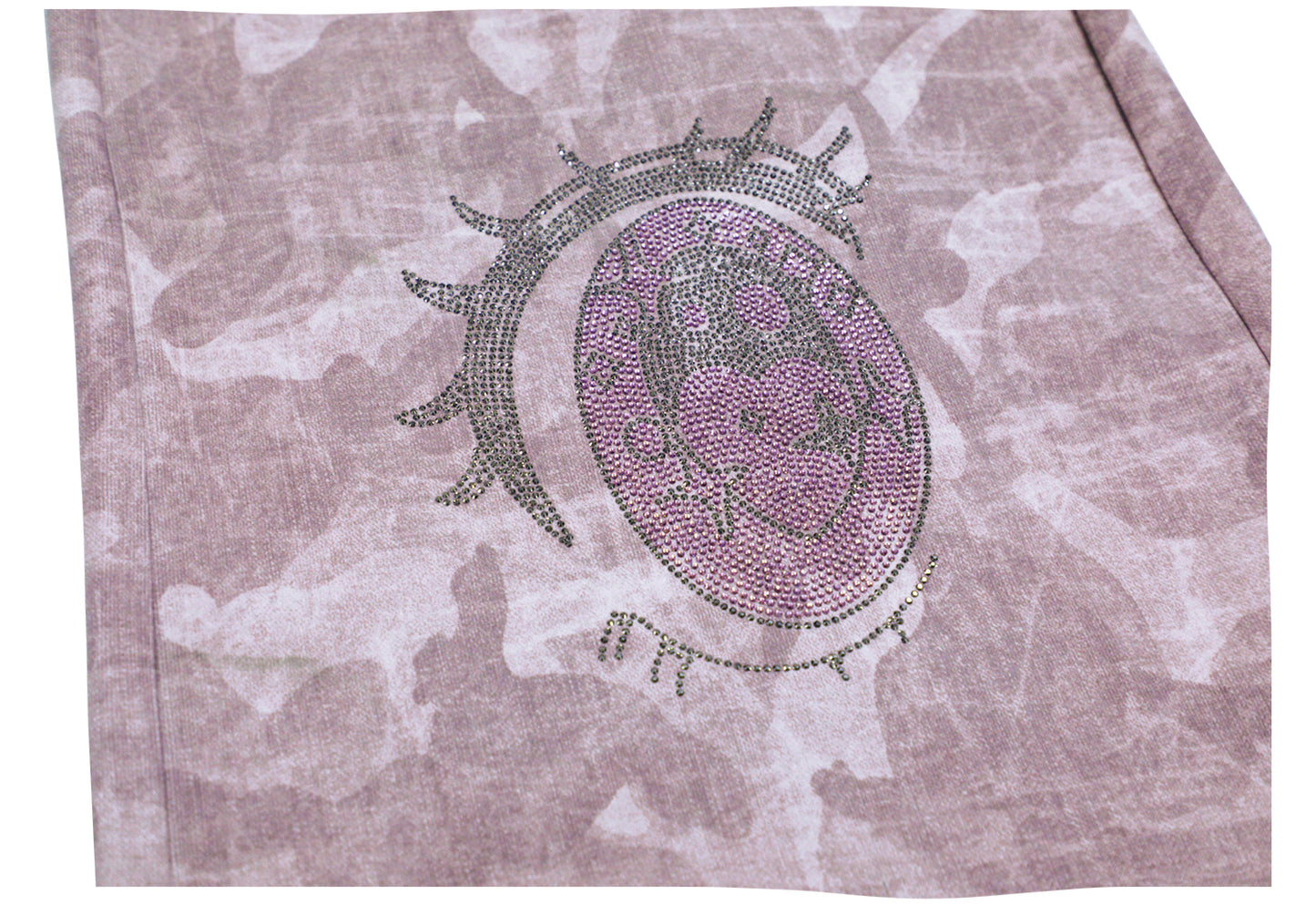 Cartoon Eye Rhinestone Parachute Pink Pants