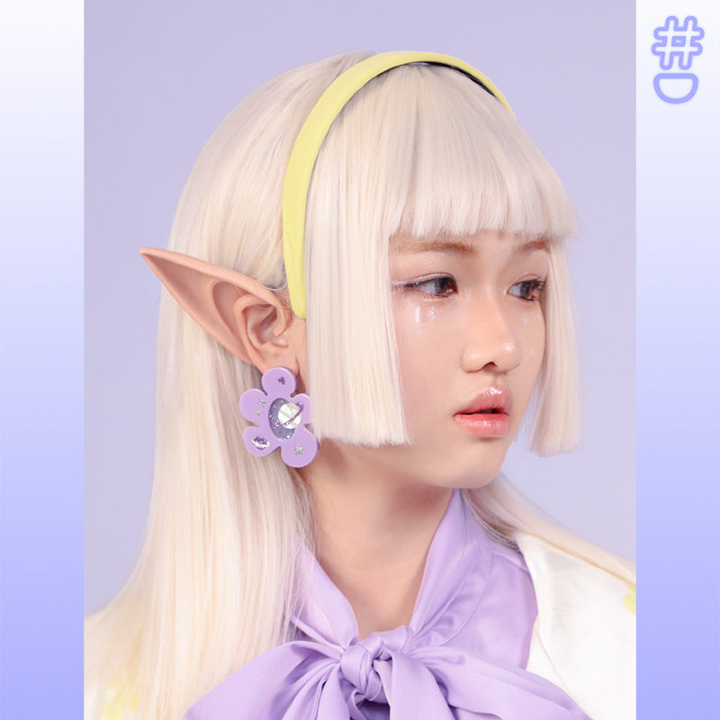 꽃모양 갤럭시 스터드 이어링 이어클립