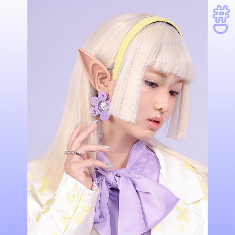 꽃모양 갤럭시 스터드 이어링 이어클립