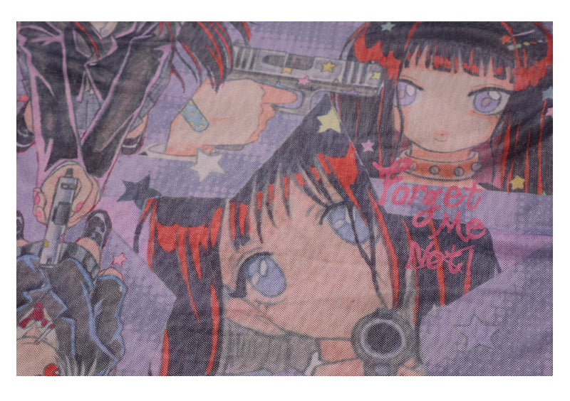 oliwabiu co-branded KillAngel  Short sleeved mesh T-shirt purple colour