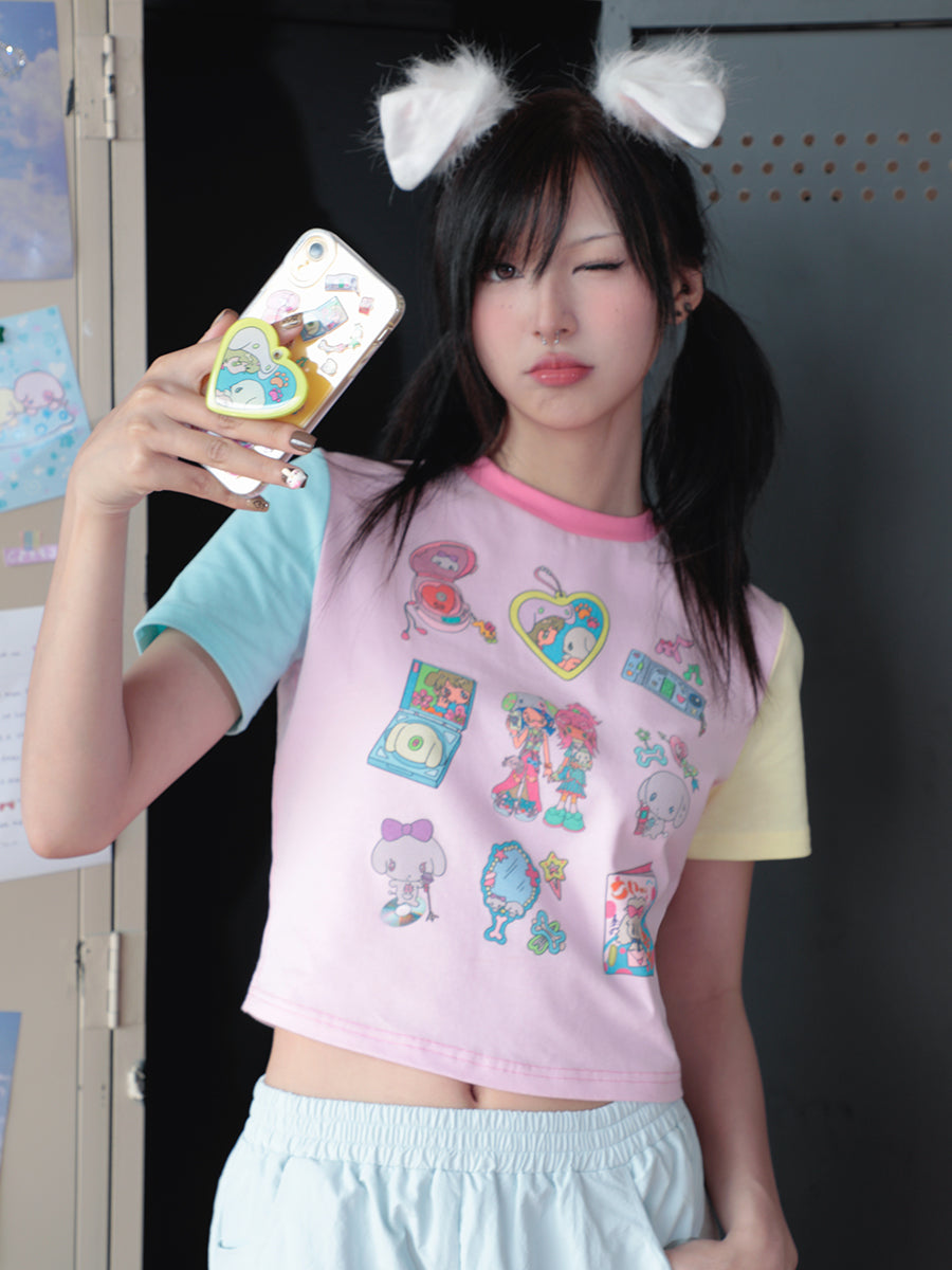 sunonebird 공동 브랜드 클래싱 컬러스 반팔 티셔츠