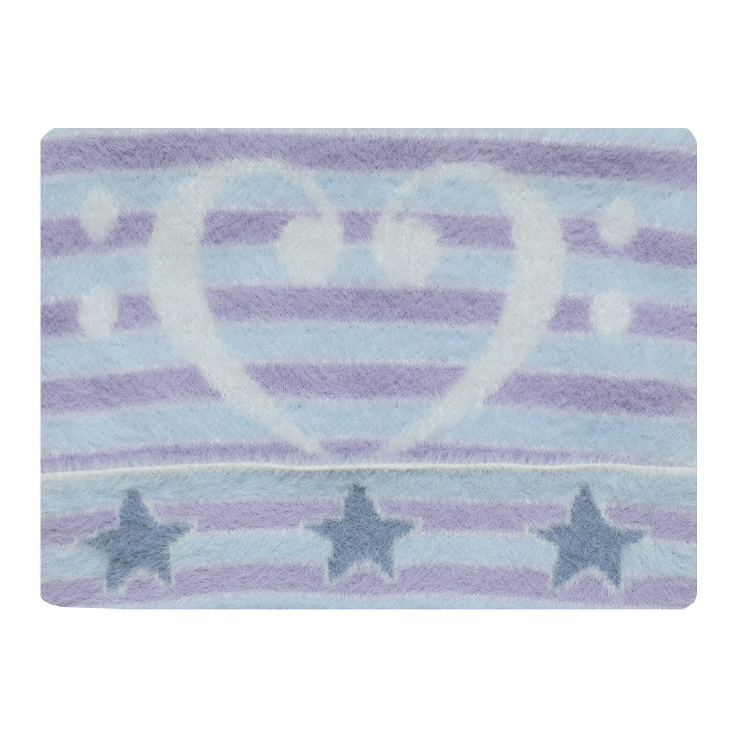 Reversible Music Note & Star Stripe Knit Hat with Cat Ears