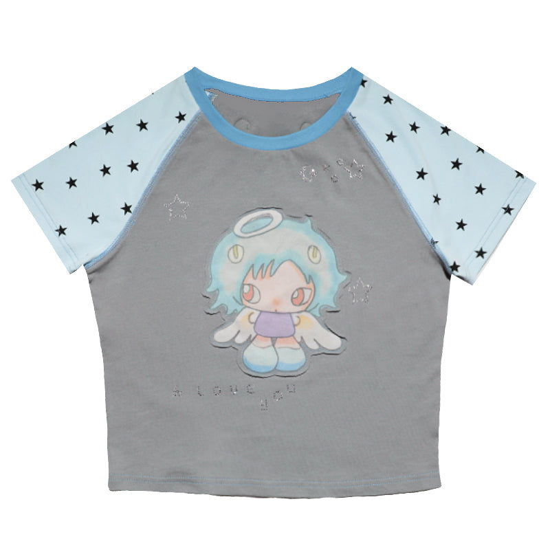 oliwabiu co-branded Star Plunge Short Sleeve T-Shirt