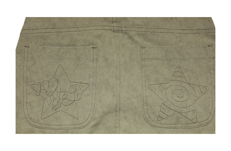 oliwabiu co-branded Silver glitter printed curved knife pants