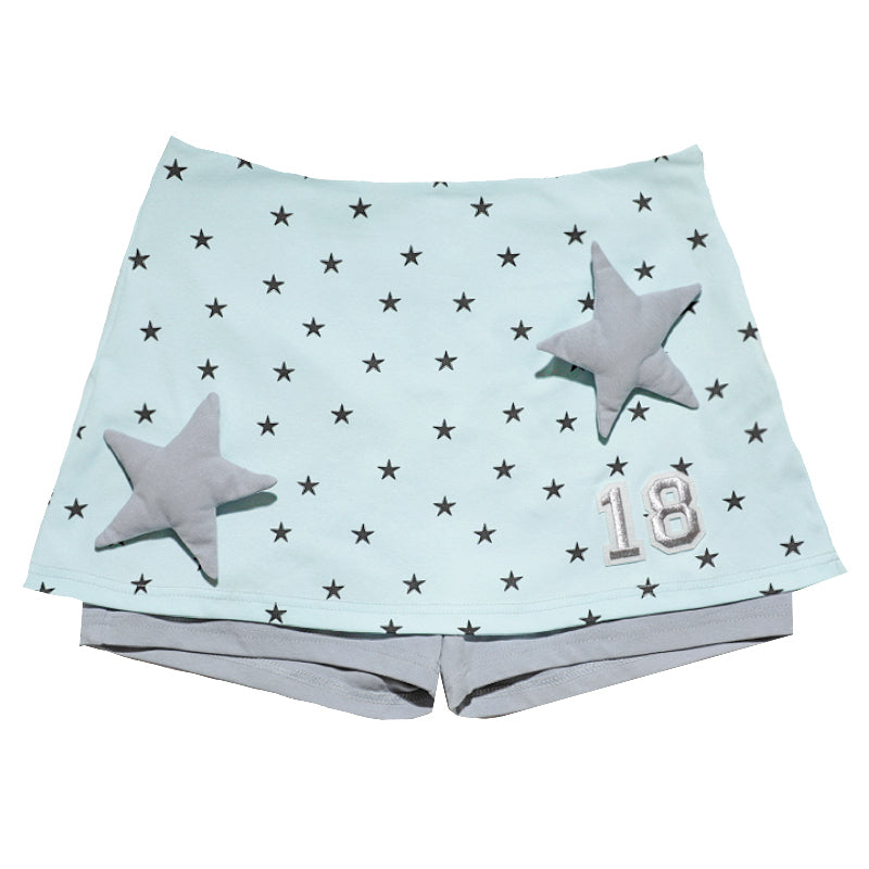 Removable stars Fake two pieces Skirt pants