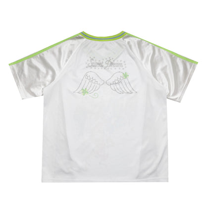 oliwabiu co-branded Patchwork  Star Embroidery Short Sleeve Jersey
