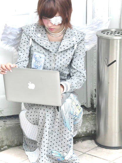 oooctopus co-branded Sailor Style Zip-Up Hoodie