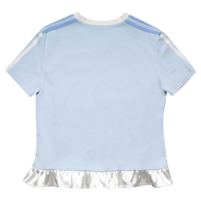 Angel rhinestone Mobile Patchwork Short Sleeve Jersey T-Shirt