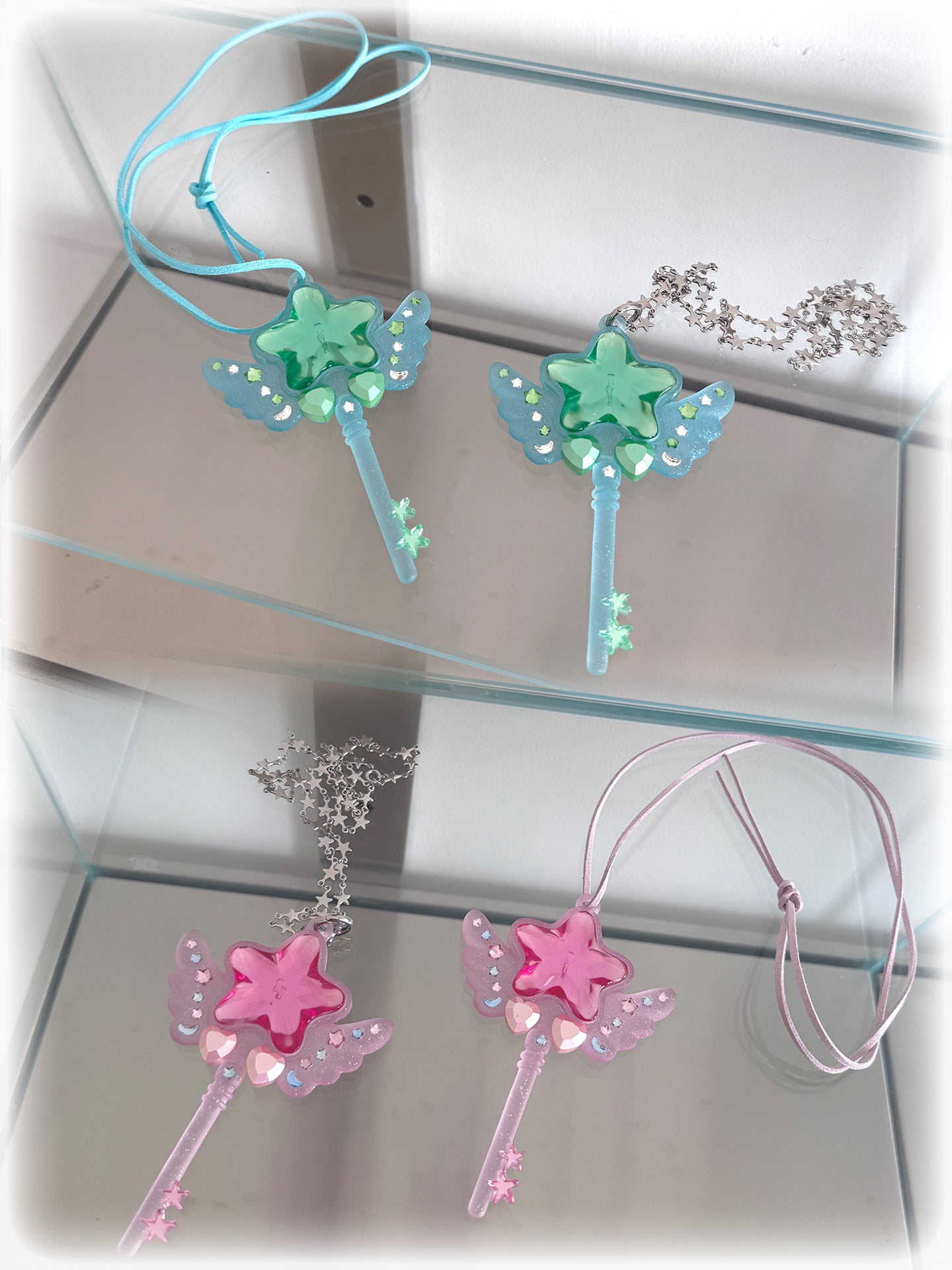 Star, Wing, Magic Wand & Key Necklace