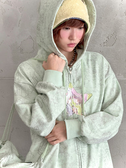 oliwabiu co-branded Star-studded hoodie jacket