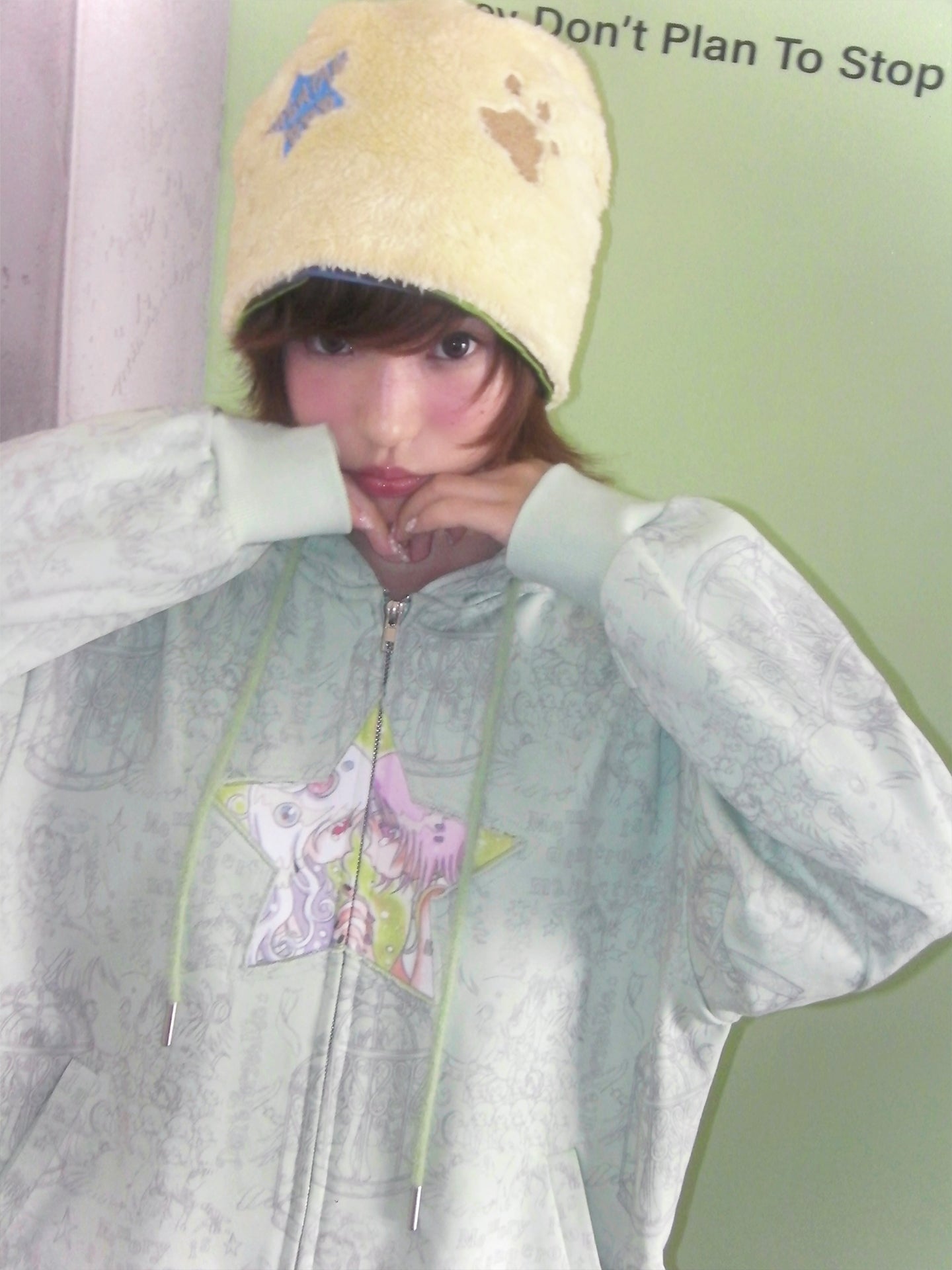 oliwabiu co-branded Star-studded hoodie jacket