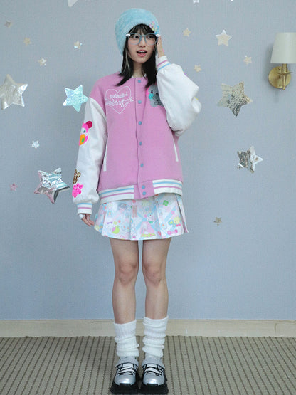 썬원버드 공동 브랜드 엔젤윙 트윌 체크 플리츠 스커트 