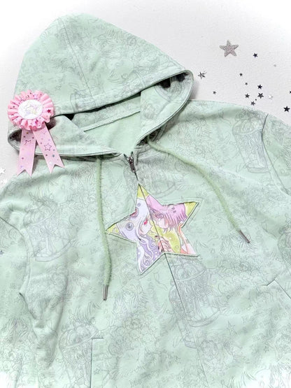 oliwabiu co-branded Star-studded hoodie jacket