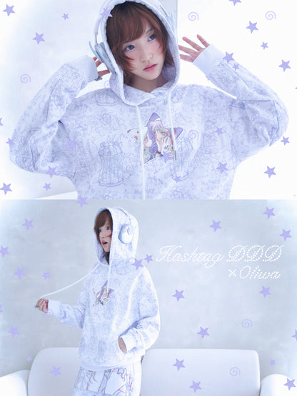oliwabiu co-branded Star hooded sweatshirt