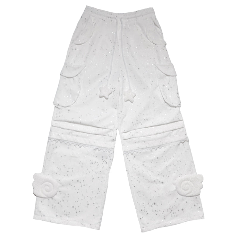 Angel wing paratrooper straight tube workwear pants