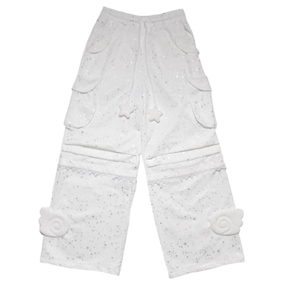 Angel wing paratrooper straight tube workwear pants