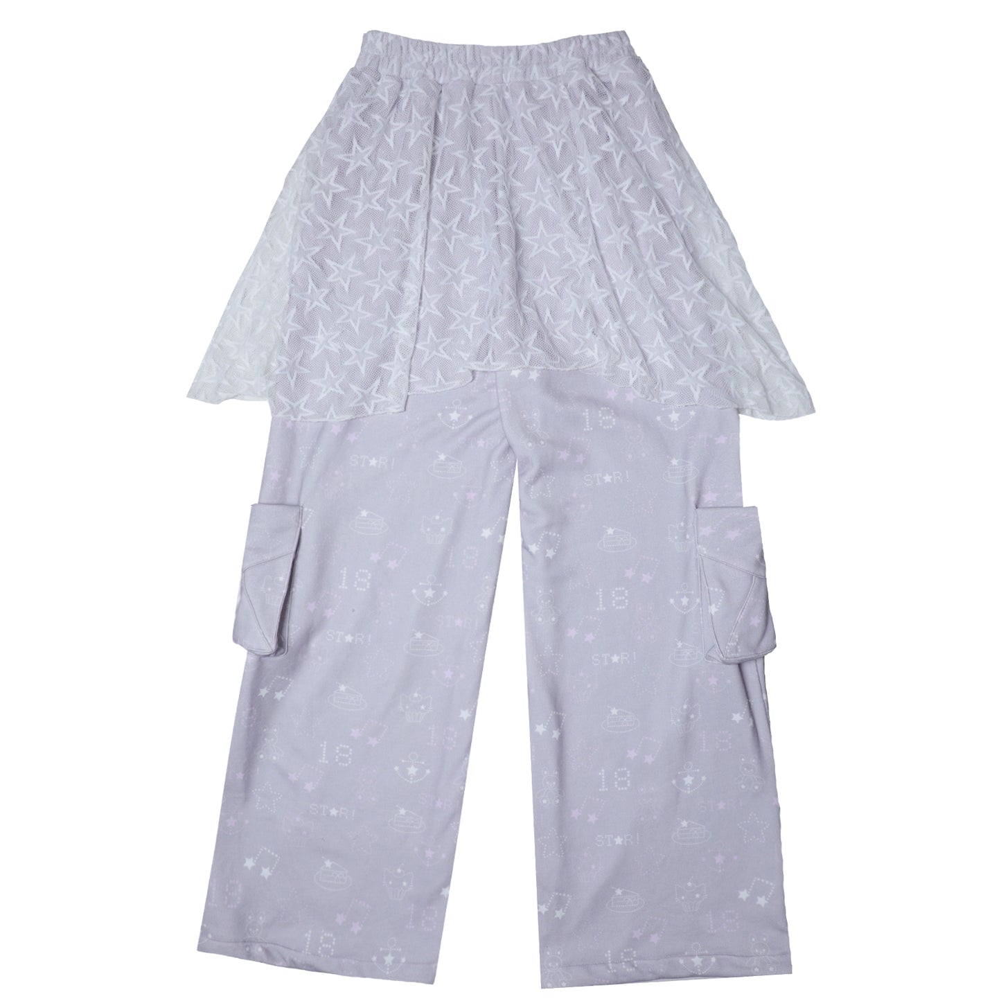 Drop-Waist Skirt Pants with Envelope Pockets