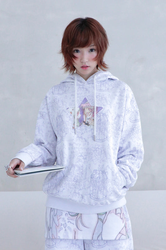 oliwabiu co-branded Star hooded sweatshirt