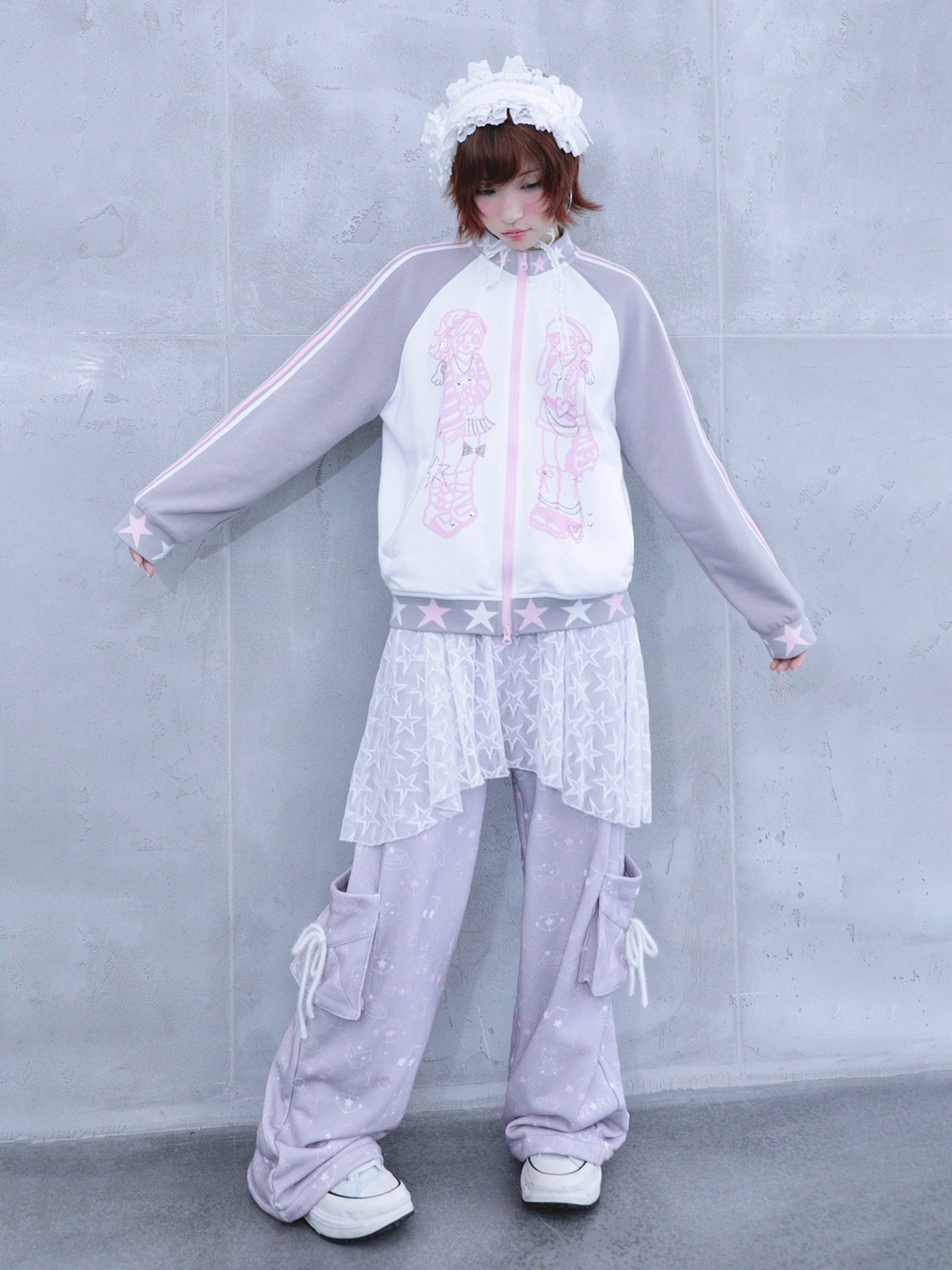 Drop-Waist Skirt Pants with Envelope Pockets