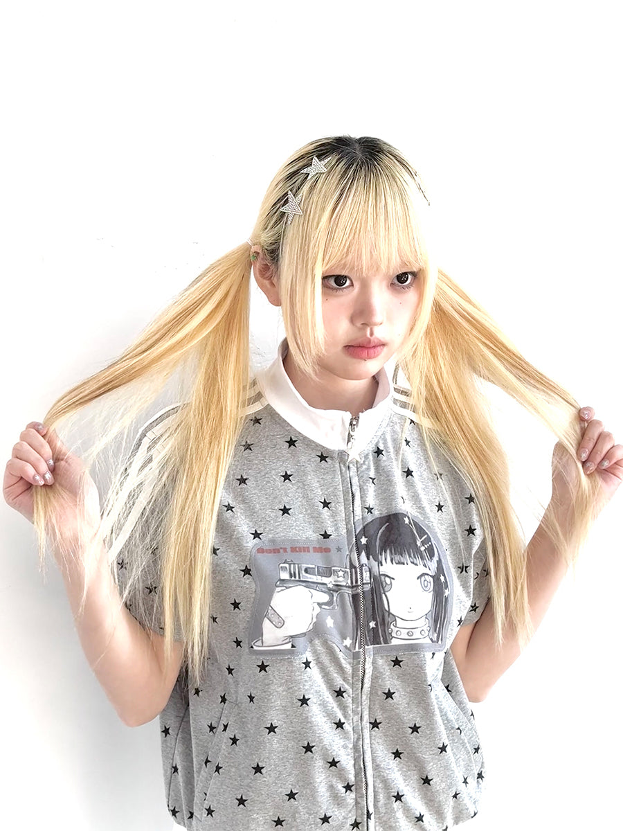 oliwabiu co-branded KillAngel Star short sleeved cardigan