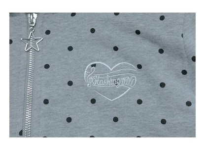 Sailor Collar Sweater Dress with Piano Buttons and Polka Dots