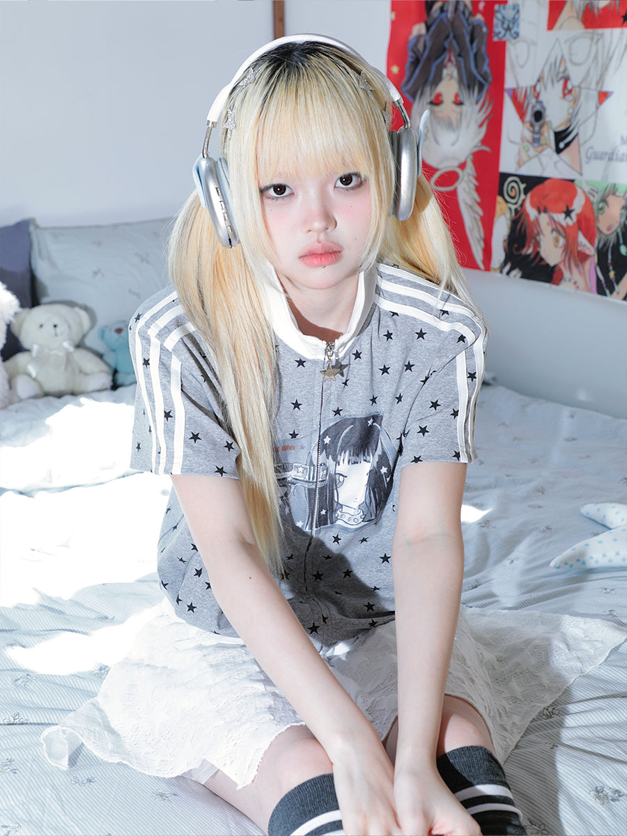 oliwabiu co-branded KillAngel Star short sleeved cardigan