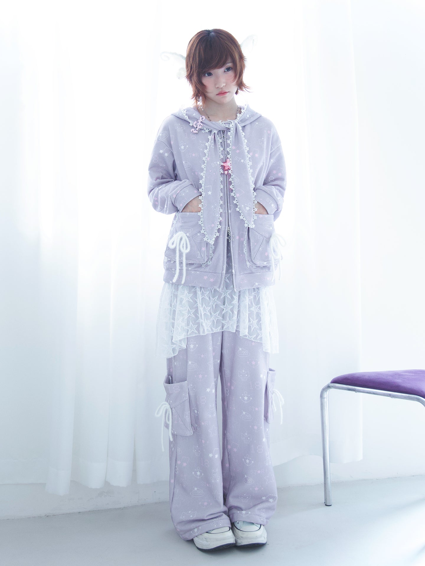 Drop-Waist Skirt Pants with Envelope Pockets