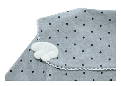 Sailor Collar Sweater Dress with Piano Buttons and Polka Dots