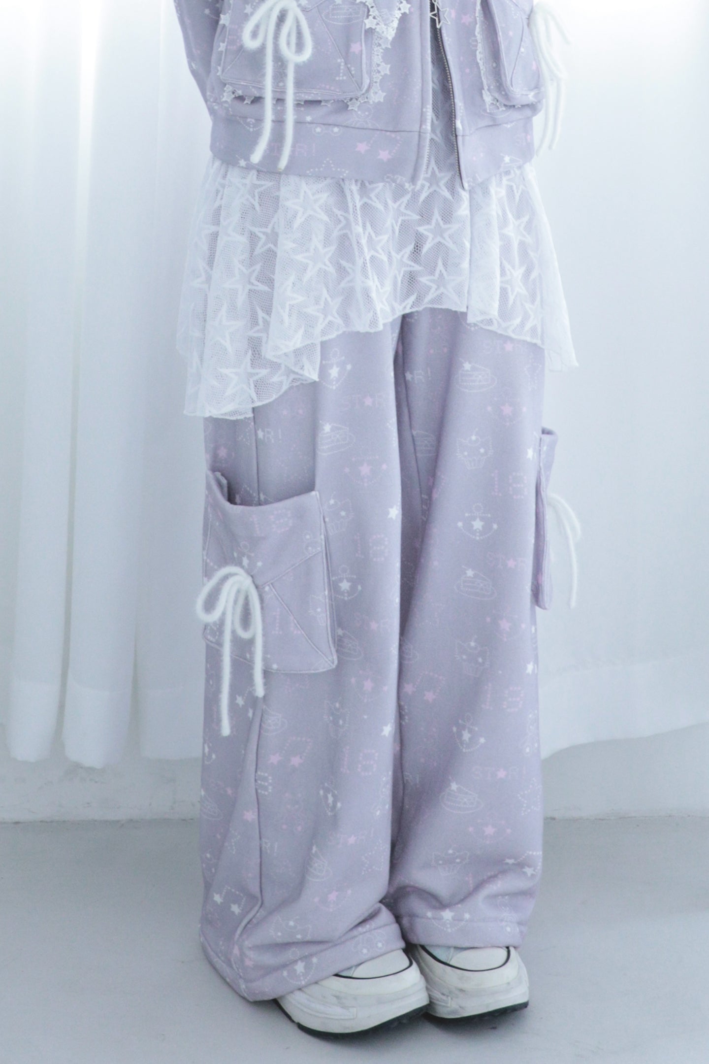 Drop-Waist Skirt Pants with Envelope Pockets