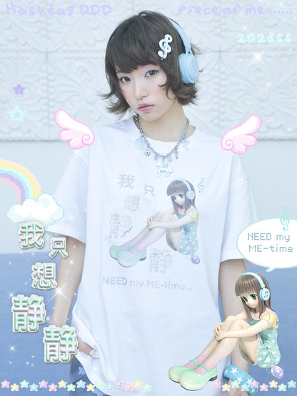 "NEED my ME-time" Glitter Short Sleeve T-Shirt