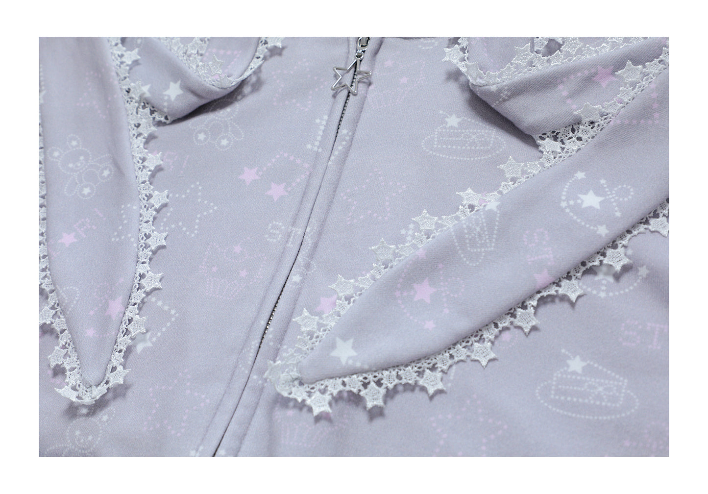 Star Hoodie Coat with Envelope Pockets