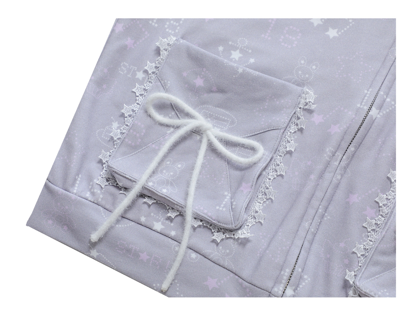 Star Hoodie Coat with Envelope Pockets