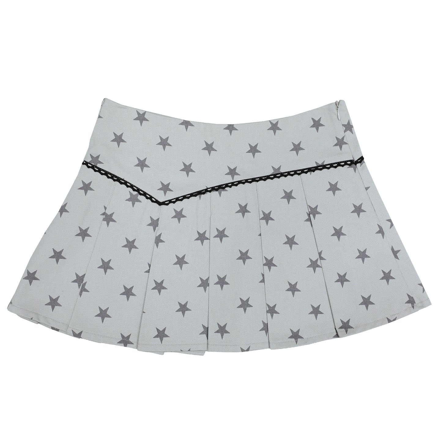 Retro Flip Phone Star Pleated Mini Skirt
