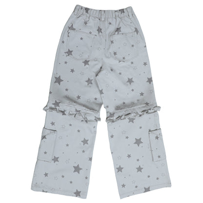 Music Note & Star 2-in-1 Cargo Wide Leg Pants