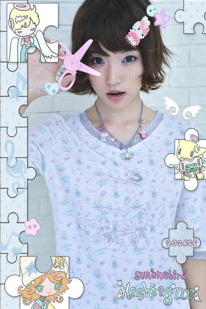 sunonebird co-branded Angel Cat Glitter Base Top