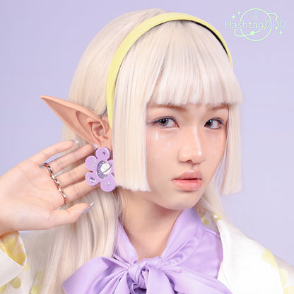 꽃모양 갤럭시 스터드 이어링 이어클립 