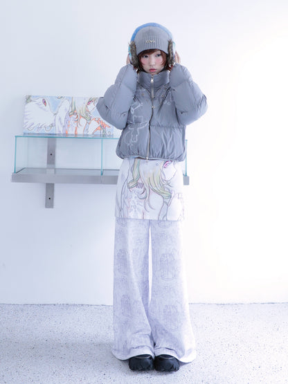 oliwabiu co-branded angel fake two-piece sweatpants