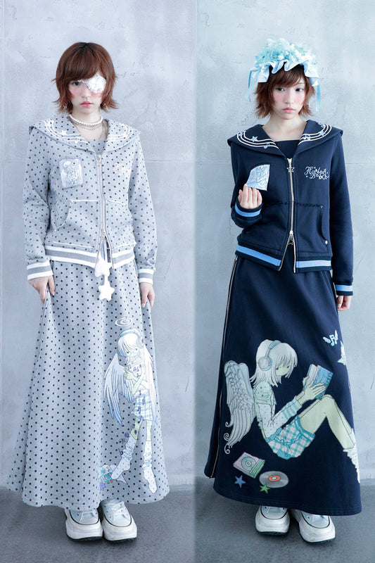 oooctopus co-branded Sailor Style Zip-Up Hoodie