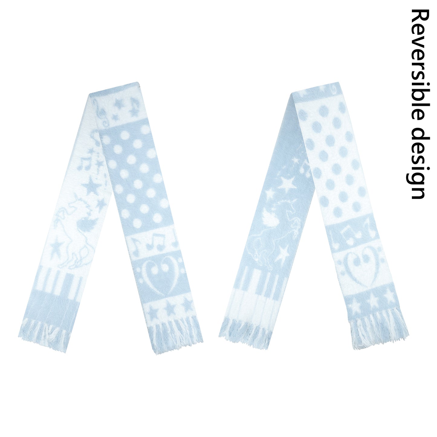 Faux Mink Fur Reversible Fringe Scarf