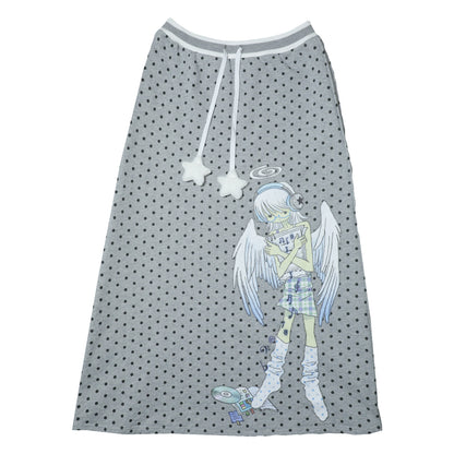 oooctopus co-branded Side-Zip Sweatshirt Long Skirt-grey