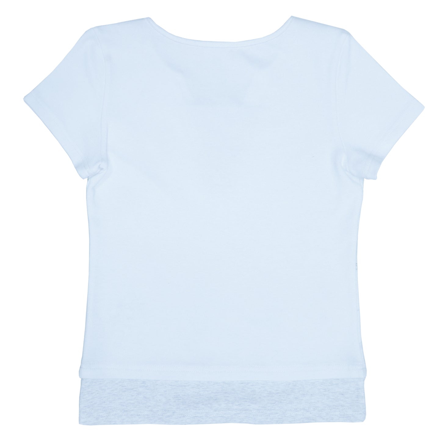 oliwabiu co-branded Angel Silver Foil Mock Layer Short Sleeve T-Shirt