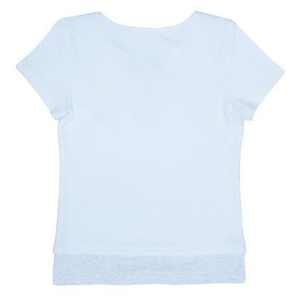 oliwabiu co-branded Angel Silver Foil Mock Layer Short Sleeve T-Shirt