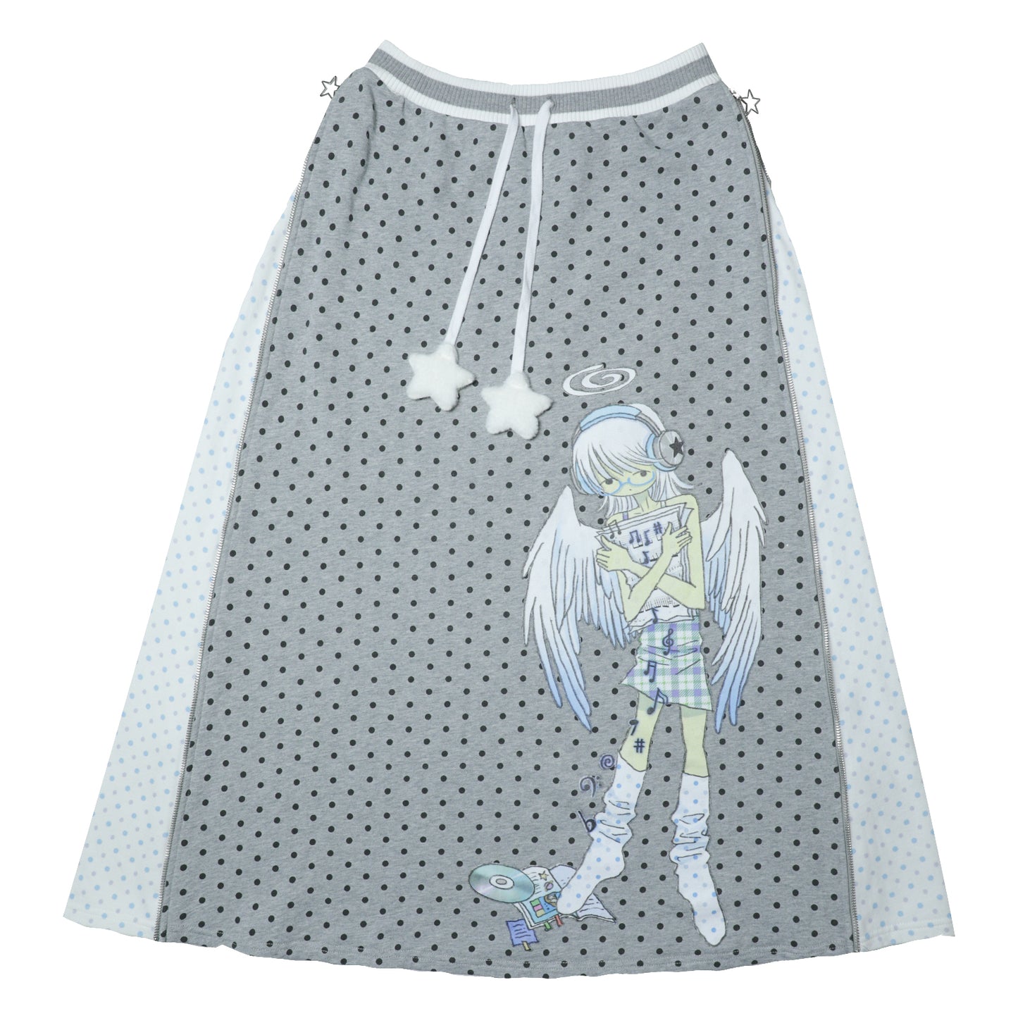 oooctopus co-branded Side-Zip Sweatshirt Long Skirt-grey