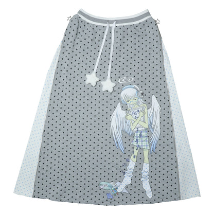 oooctopus co-branded Side-Zip Sweatshirt Long Skirt-grey