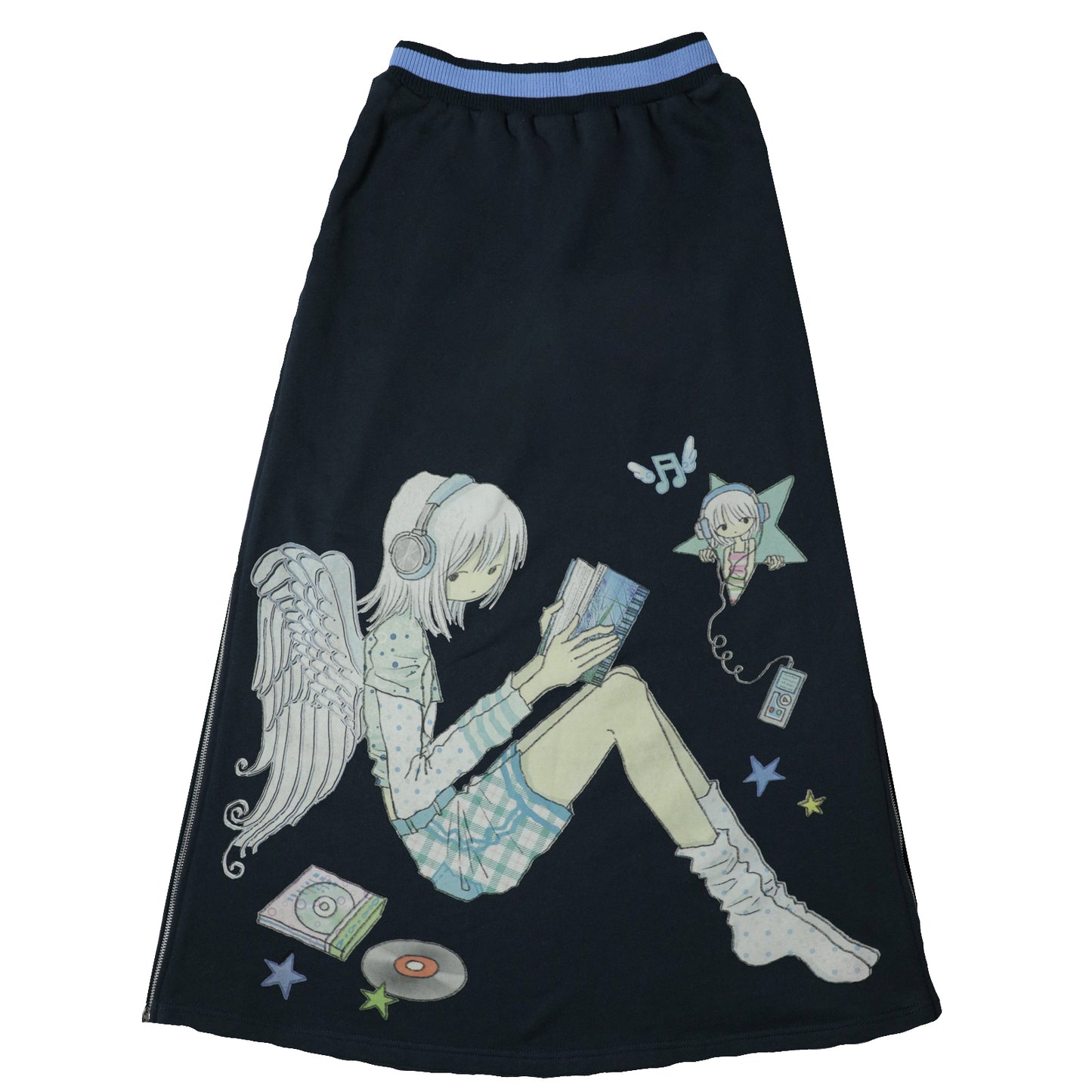 oooctopus co-branded Side-Zip Sweatshirt Long Skirt-navy