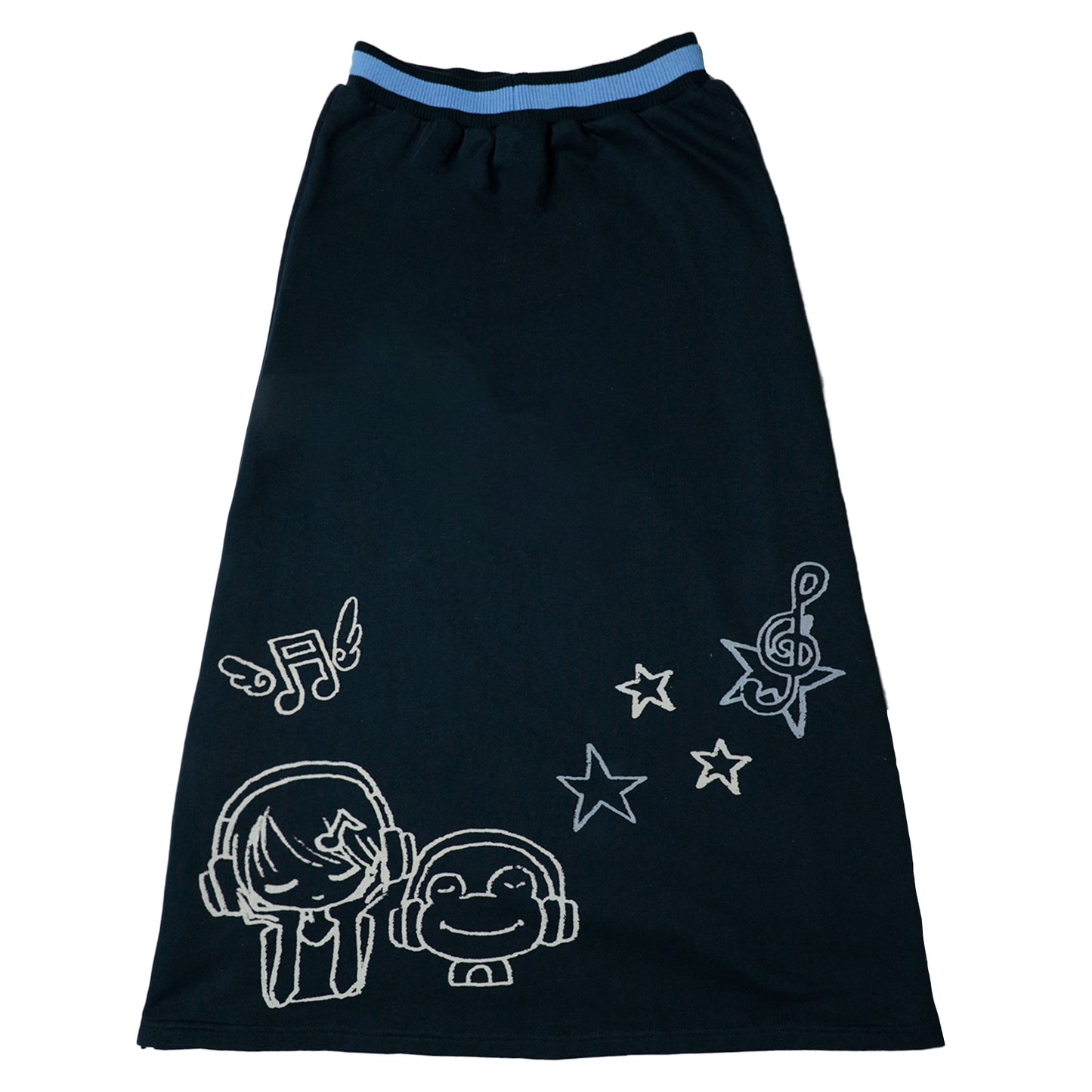 oooctopus co-branded Side-Zip Sweatshirt Long Skirt-navy