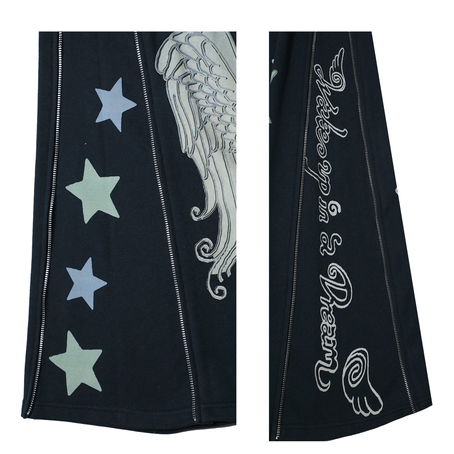 oooctopus co-branded Side-Zip Sweatshirt Long Skirt-navy