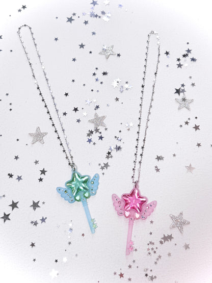Star, Wing, Magic Wand & Key Necklace