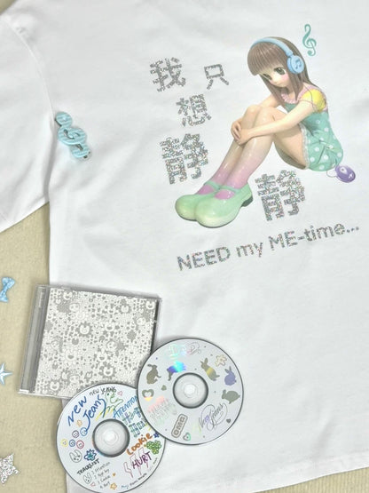 "NEED my ME-time" Glitter Short Sleeve T-Shirt