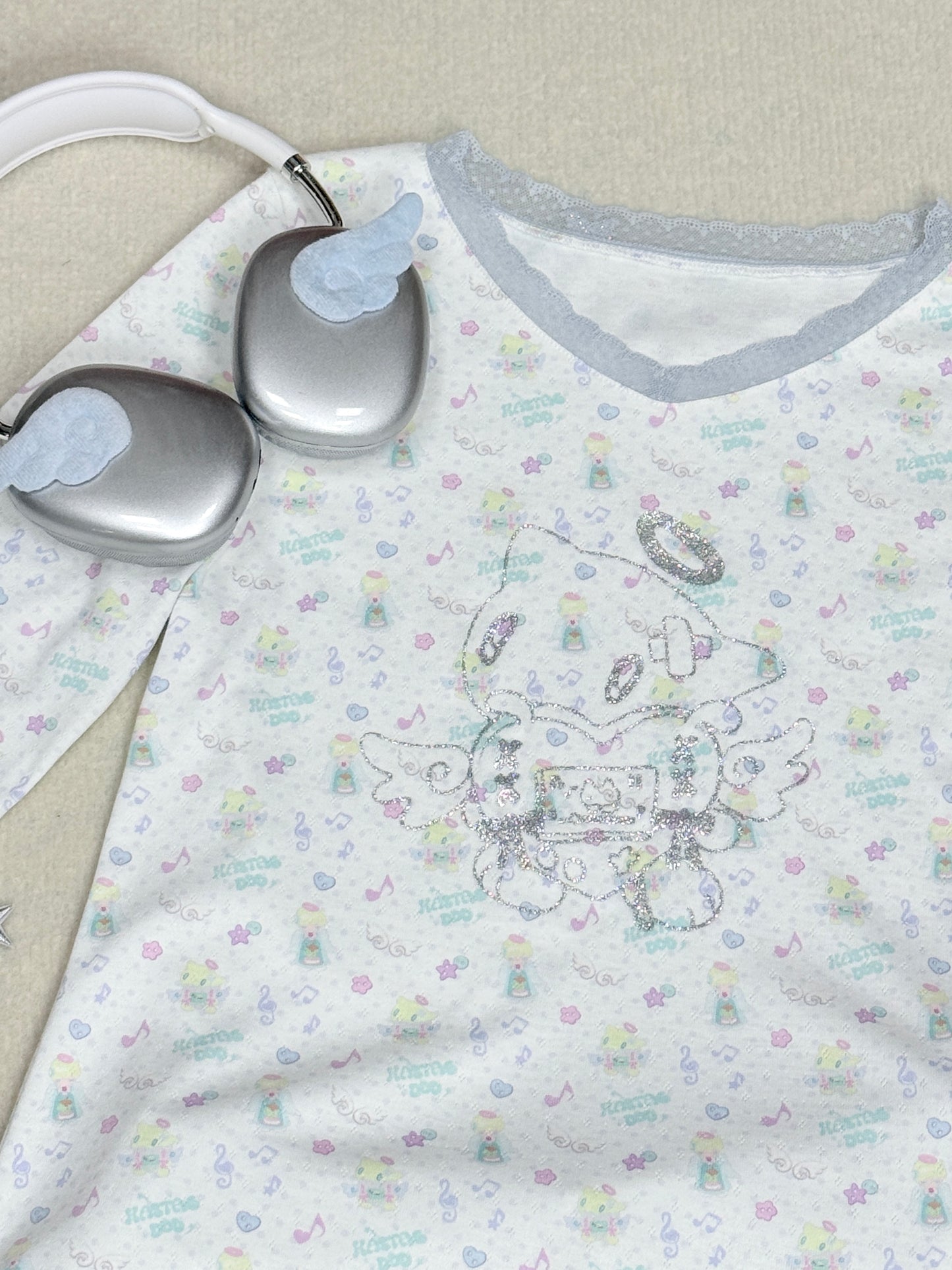 sunonebird co-branded Angel Cat Glitter Base Top